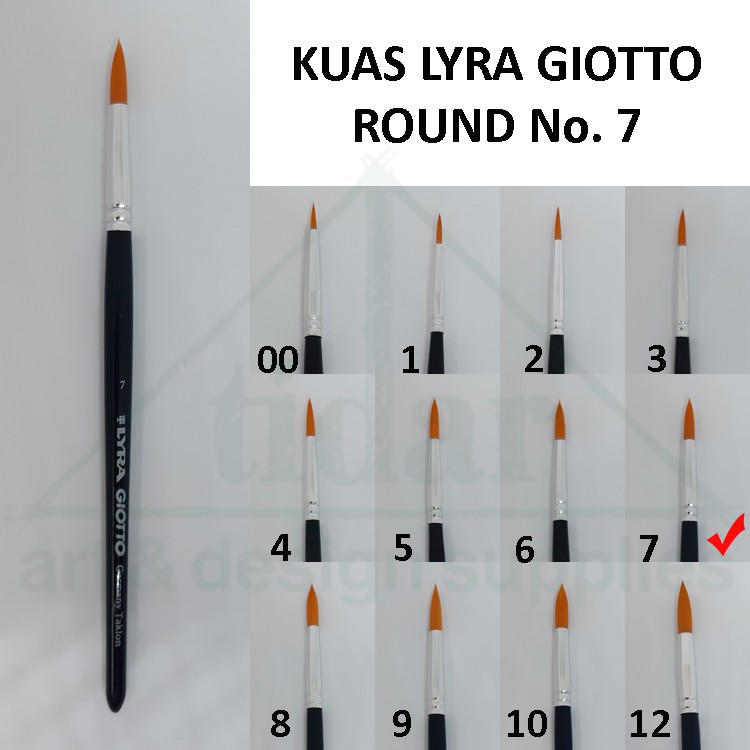 

Lyra Giotto Artist Round Brush No. 7 - Kuas Lukis Taklon Lira Bulat Lancip