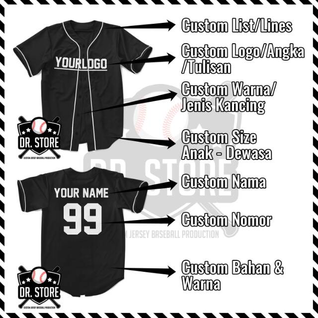 kaos baseball custom