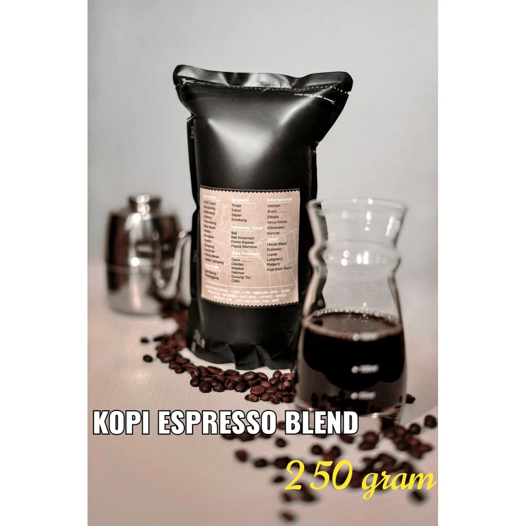 

ESPRESSO BLEND ARABIKA BUBUK/BIJI 250GRAM | PREMIUM COFFEE ESPRESSO