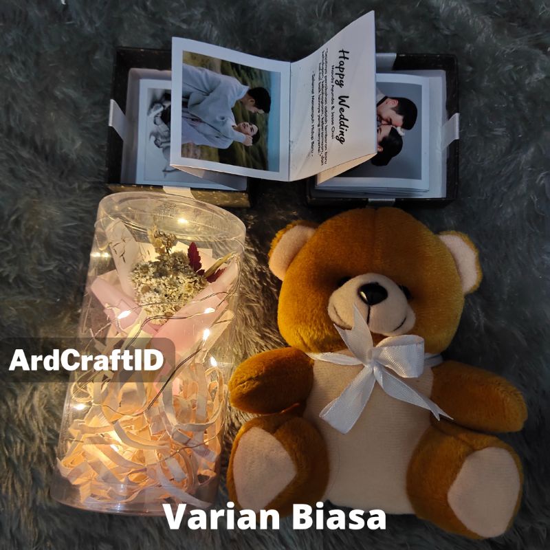 Kado Untuk Pacar (Boneka + Flower in Bottle + Photo Box)