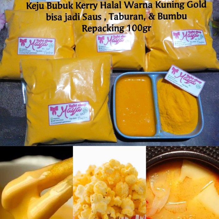 

Keju- Kerry Cheztone 100Gr Halal Warna Gold Cheese Powder Saus Keju - Kerry 50Gr -Keju.