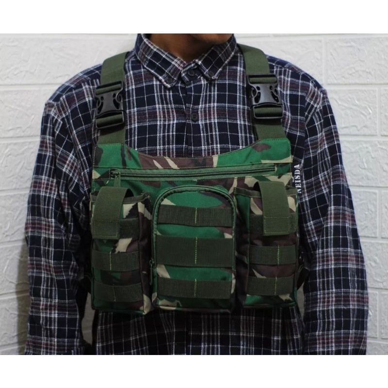 Tas chest bag loreng Tni - tas dada pria model baru - tas dada loreng original
