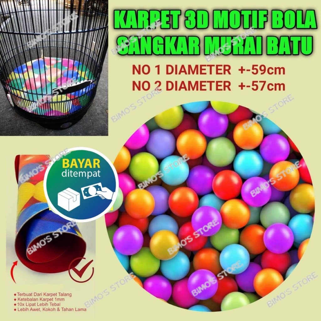 KARPET MURAI MOTIF BOLA KARPET SANGKAR MURAI NO 1 2 ALAS SANGKAR BURUNG MURAI MURAH KARPET KANDANG M