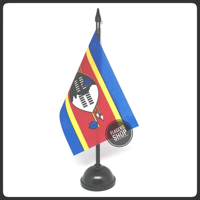 

Bendera Meja Eswatini/Swaziland + Tiang Kayu