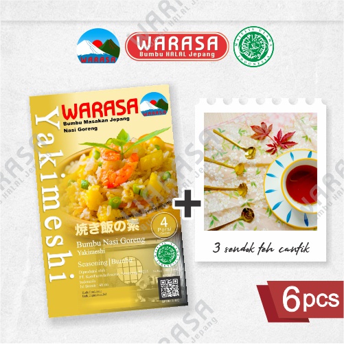 

WARASA Yakimeshi 6pcs | Free 3 Sendok Teh