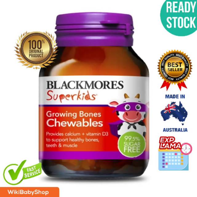 VITAMIN ANAK / BLACKMORES SUPERKIDS GROWING BONES CHEWABLES - 60 Chewables