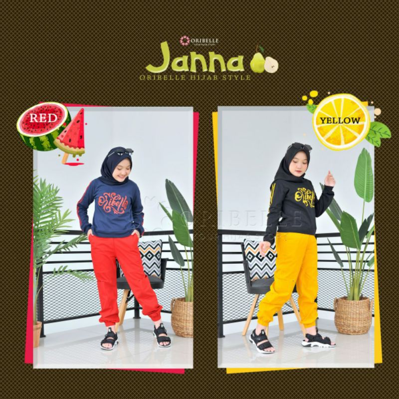 JANNA BY ORIBELLE/SETELAN OLAHRAGA ANAK/SET SPORTY ANAK/BAJU SEPEDA ANAK/BAJU OLAHRAGA ANAK