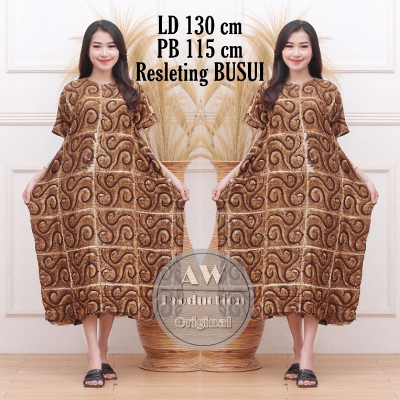 Daster Lowo Kekinian Motif Sogan Jumbo LD 130 CM Busui Resleting Depan Homedress Rayon Premium Adem