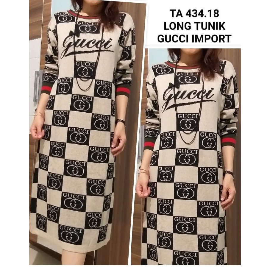 tunik dress panjang rajutan wanita