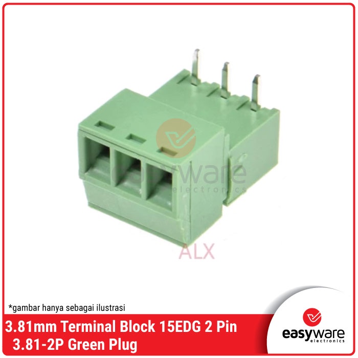 Terminal Block 15EDGK 2 Pin 3.81mm Connector Right Angle 2P 3.81 mm
