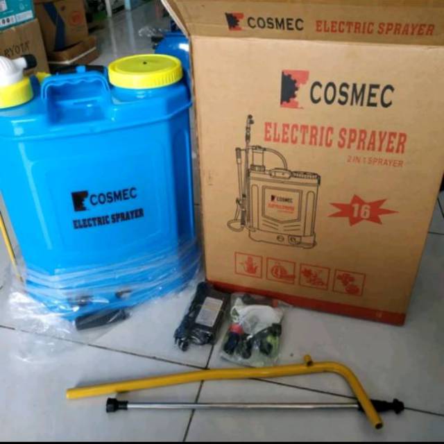 COSMEC Alat semprot hama elektrik 16L baterai Hand Sprayer 2 in 1 cas