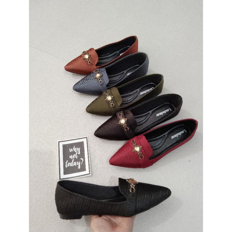 LOUISDEAR sepatu flat shoes bahan satin B5