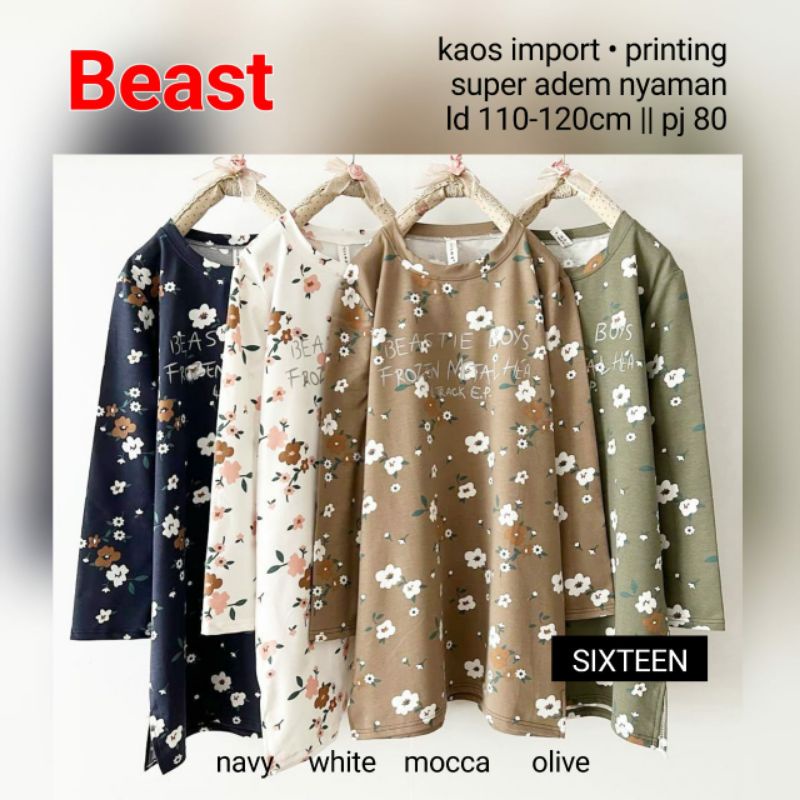 BEAST BLOUSE ATASAN KAOS IMPORT PRINTING HQ ORI BY SIXTEEN