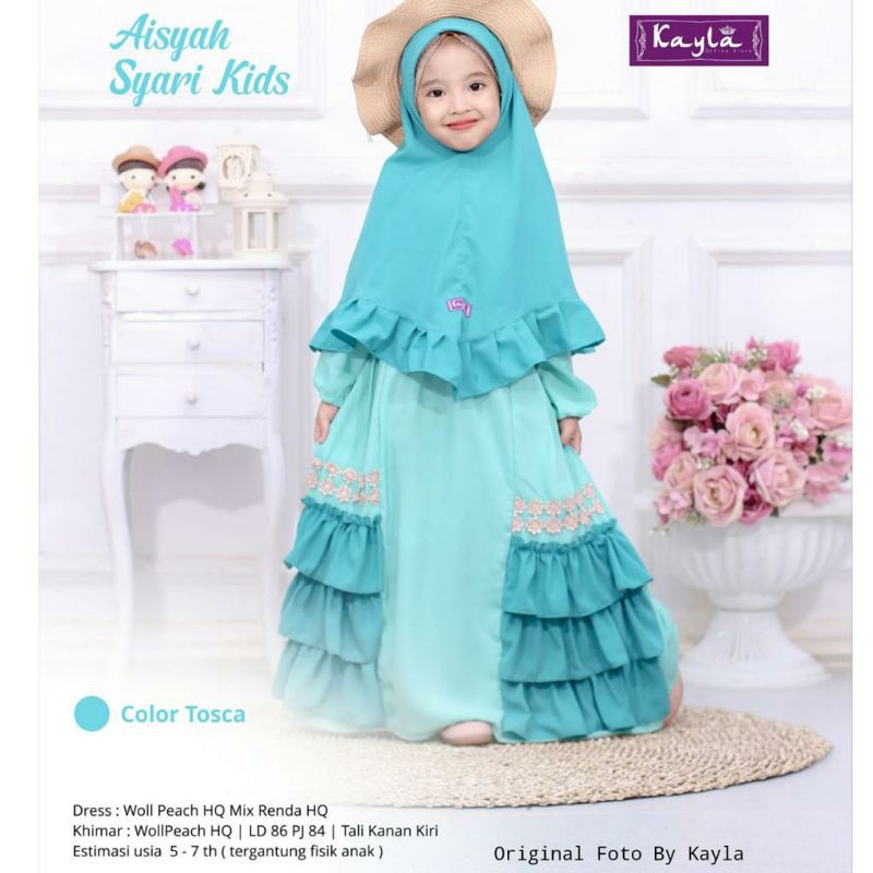 Gamis Anak Aisyah Syari Kids by Kayla (usia anak 5 - 7 tahun)