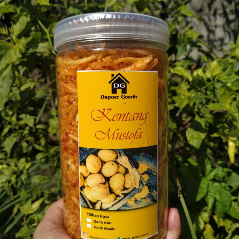 

Kentang Mustofa Keripik Lauk Instan Kering Snack Garing Makanan Siap Saji Kemasan Toples 350gr