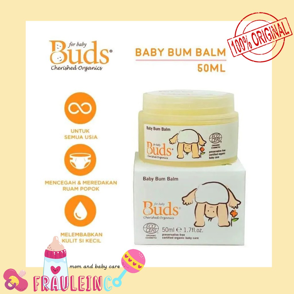 Buds Organics BCO - Baby Bum Balm 50ml - Krim Ruam Popok Organik