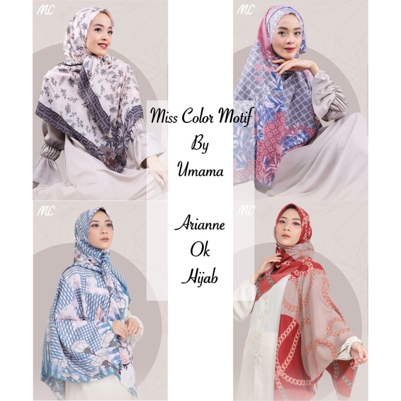 MC LC UMAMA SCARF MISS COLOR LACER CUT  HIJAB/KERUDUNG SEGI EMPAT MOTIF