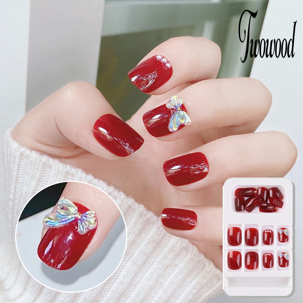 Twowood 1 Set Kuku Palsu Bahan ABS Anti Pudar Untuk Nail Art DIY