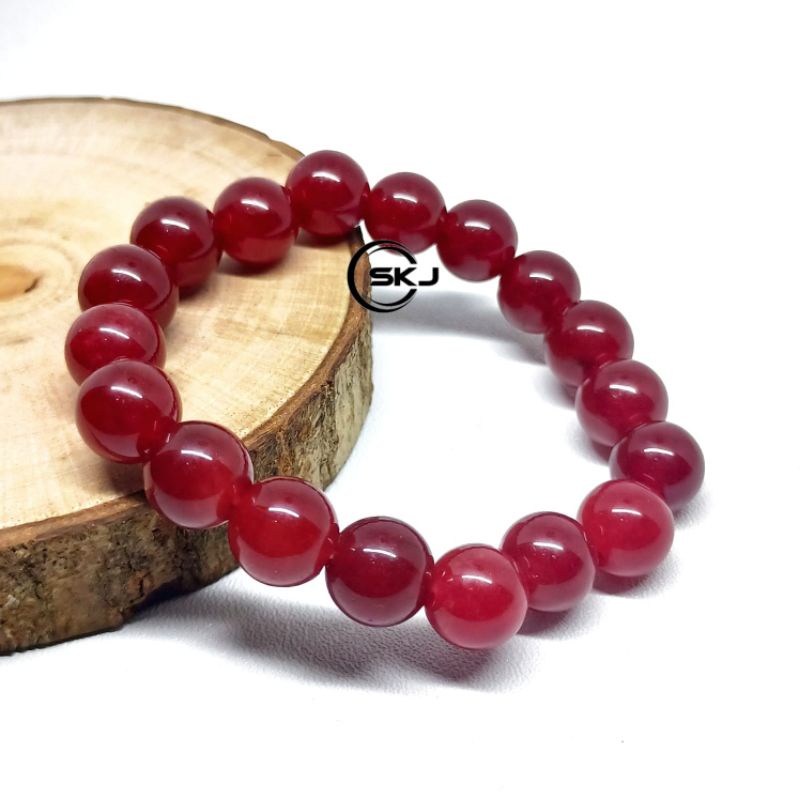 GELANG BATU  GIOK MERAH 100% NATURAL