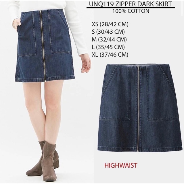Rok span highwaist zipper branded UNIQLO original