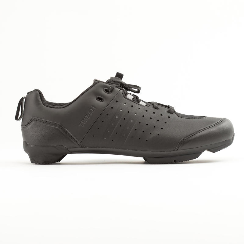 Decathlon Triban Sepatu Touring Sepeda Dan Bersepeda Jalan Raya Spd 500- Hitam - 8403017