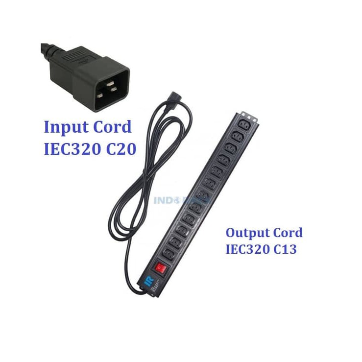 Power Distribution Unit 12 Outlet Cord IEC320 C20 to C13