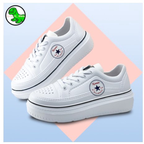 KOMIN Sepatu Sneakers putih pria wanita Anti air Bahan phylon tanpa sambungan