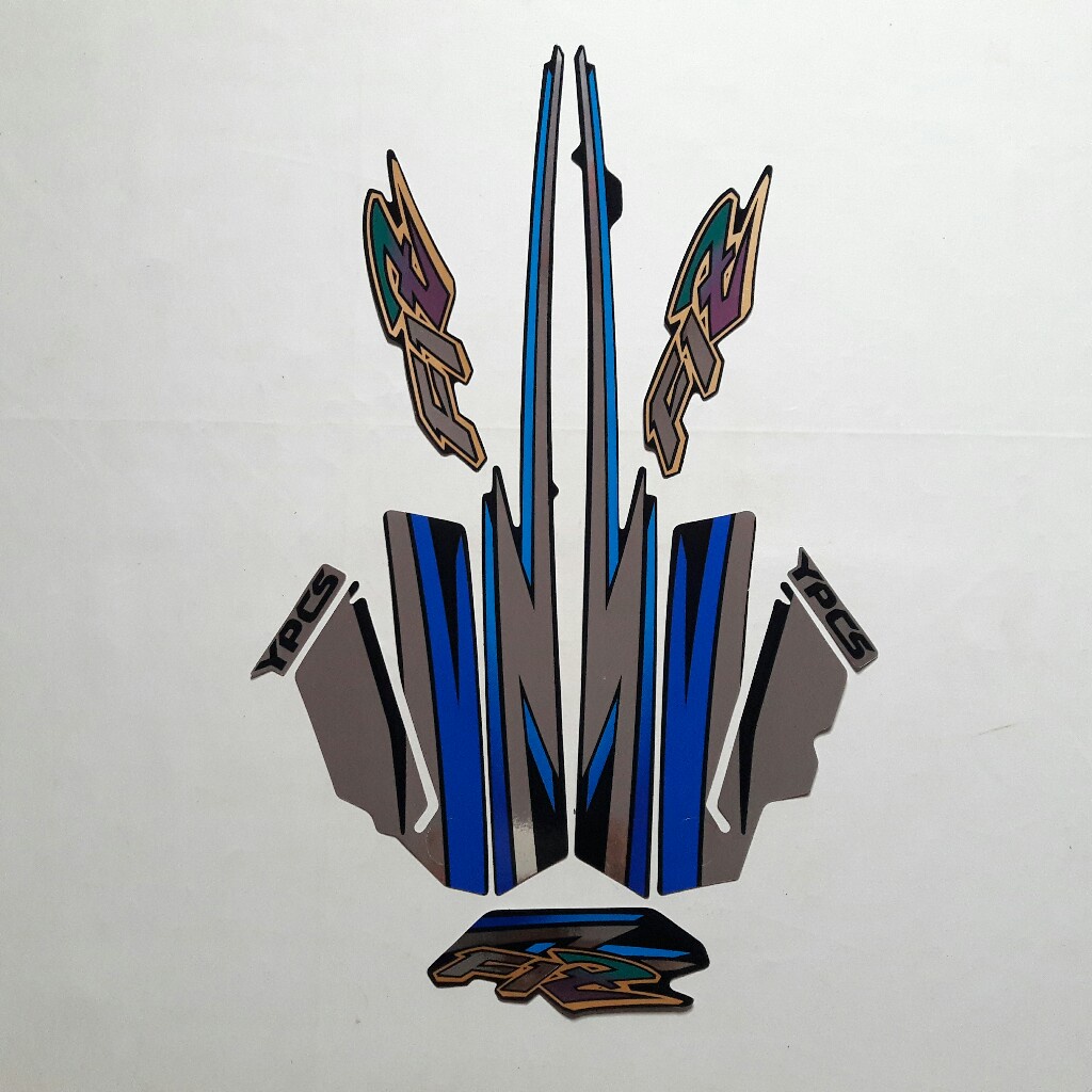 STRIPING STIKER LIS LES BODY MOTOR YAMAHA F1ZR F1ZR 1996 HITAM-BIRU