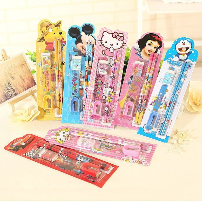

COD JOY KTB Alat Tulis Set 71 mini stationery pensil anak sekolah set 5 in 1 karakter lucu