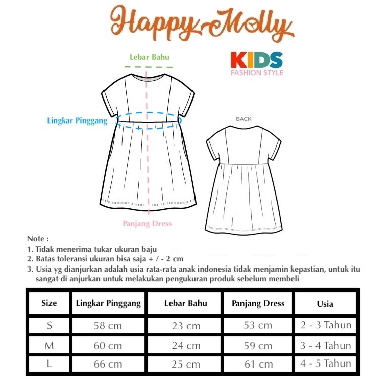 Dress Katun [ Unicorn ] Anak Perempuan [ Usia 2 -5 Tahun ] HM789