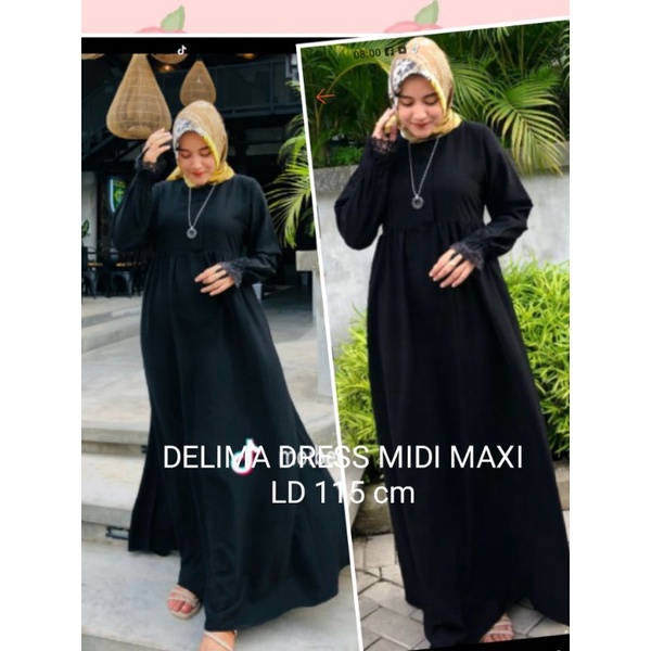 Dress baju gamis hitam umroh modis wanita muslimah trend 2023