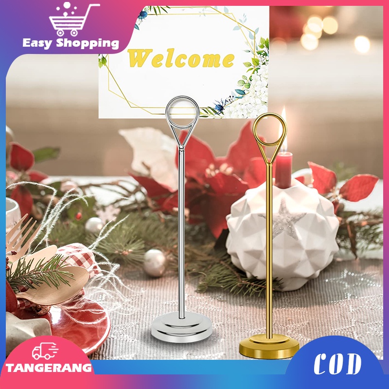 Tiang Nomor Meja Stainless Menu Stand Table Number Holder Stand Tatakan Holder Foto Price Tag