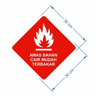 Jual Rambu Cairan Mudah Terbakar Plat Aluminium X Cm Shopee