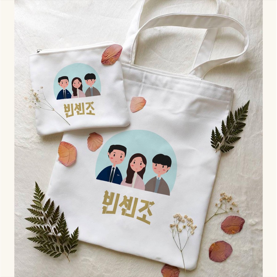 VINCENZO TOTE BAG + PENCIL CASE DRAMA KOREA / DRAKOR / DRAMA KOREA FANKIT / DRAKOR /VINCENZO CASSANO