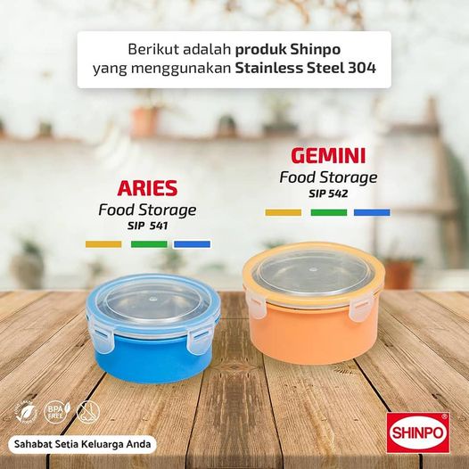 PROMO (BISA COD) SHINPO ARIES SIP-541 KOTAK MAKAN / Mangkok / Wadah Makanan 12 CM Stainless Steel 304 Food Storage Lunch Box Rantang Makanan