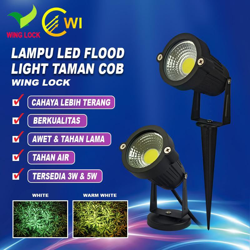 Lampu LED 5 Watt COB Tancap Taman Sorot Kuning Warm White 5W