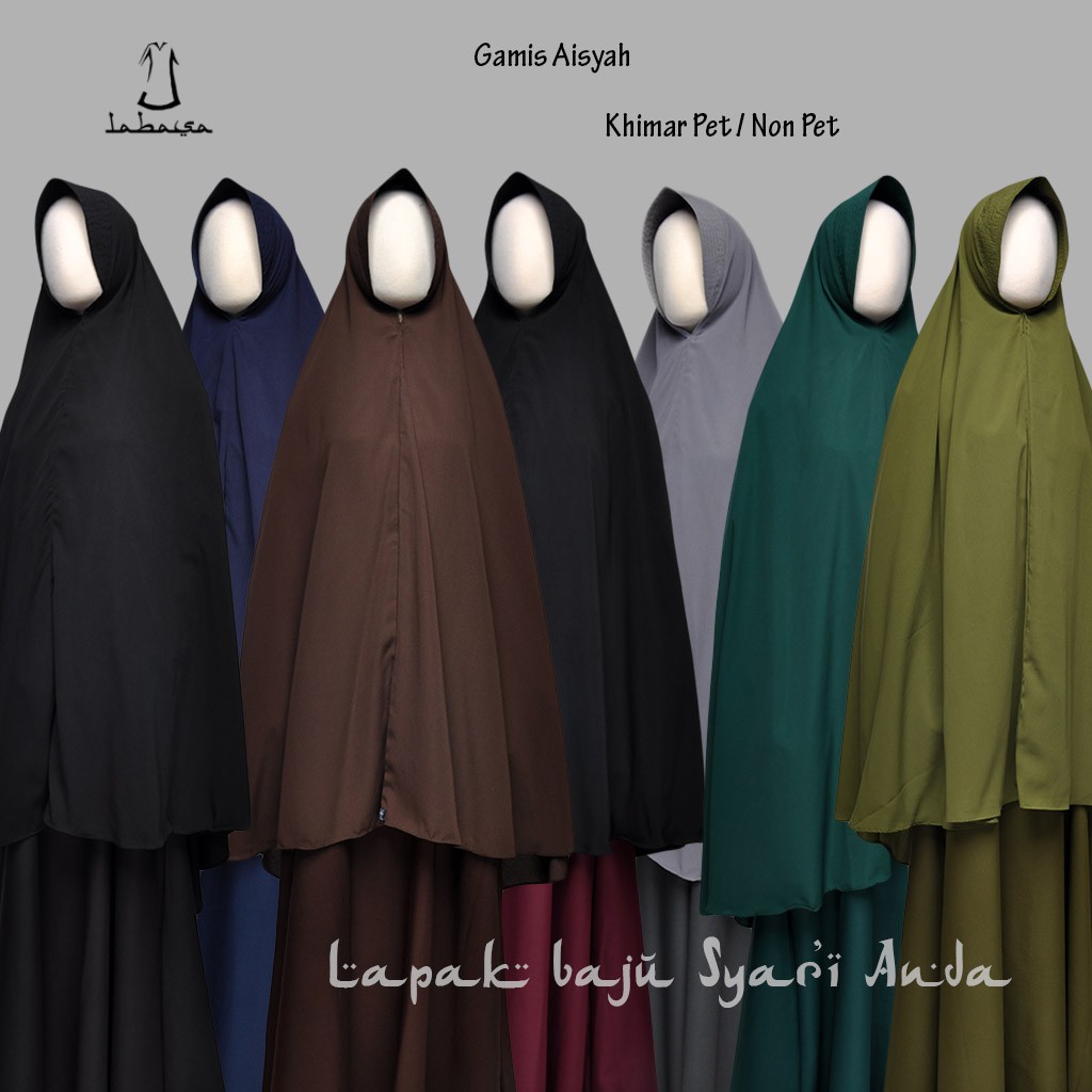 Labasa Set Gamis Syari Jumbo LD 120 125 Toyobo Set Khimar Pet Antem Bonus Cadar Bandana