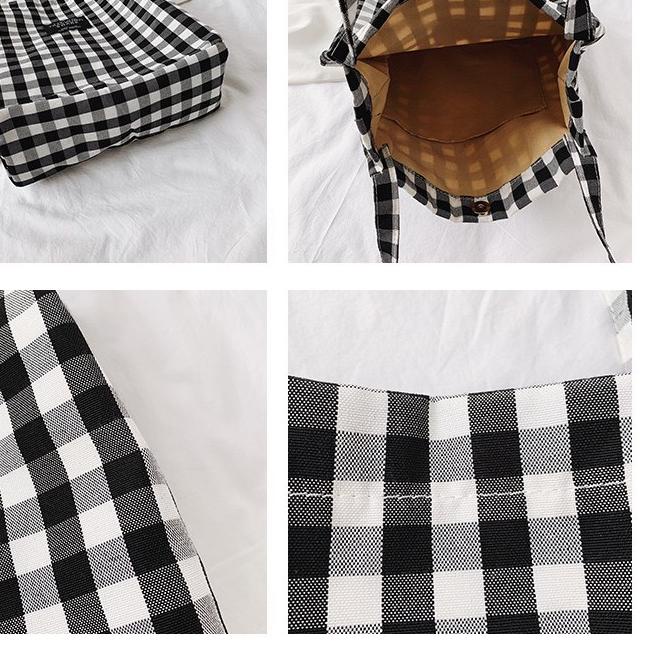 TAS WANITA IMPORT TOTE BAG KOTAK | TAS FASHION WANITA TOTE BAG MOTIF KOTAK