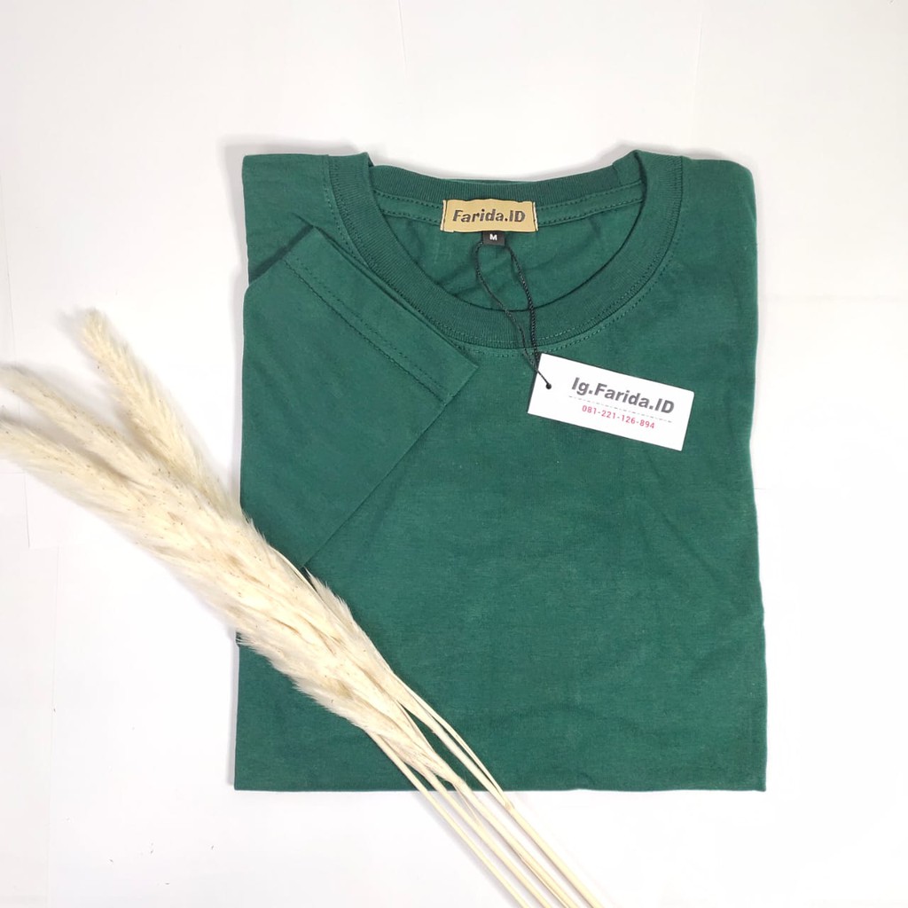 KAOS POLOS LENGAN PANJANG 30S HIJAU BOTOL