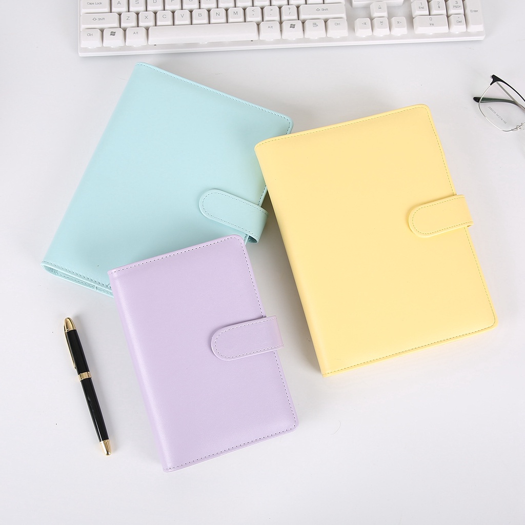 

[DZ] ST395 - Notebook / Buku Catatan / Agenda / Binder 6 Ring A5 / A6 Cover Kulit Macaron