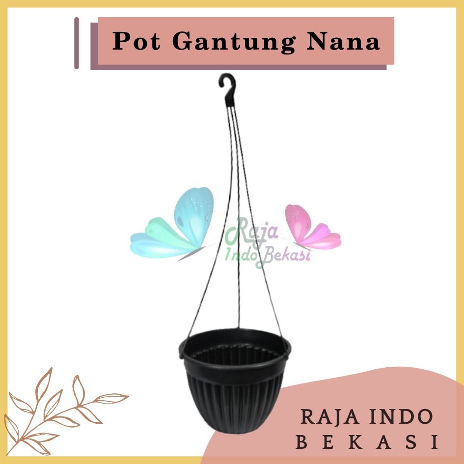 Rajaindobekasi Pot Gantung 20 Hitam Pot Tanaman Bunga Hias Gantungan Hitam Tempel - Mirip Pot Gantung Pumba Pot Gantung Dinding Unik Murah - Pot Gantung Nana