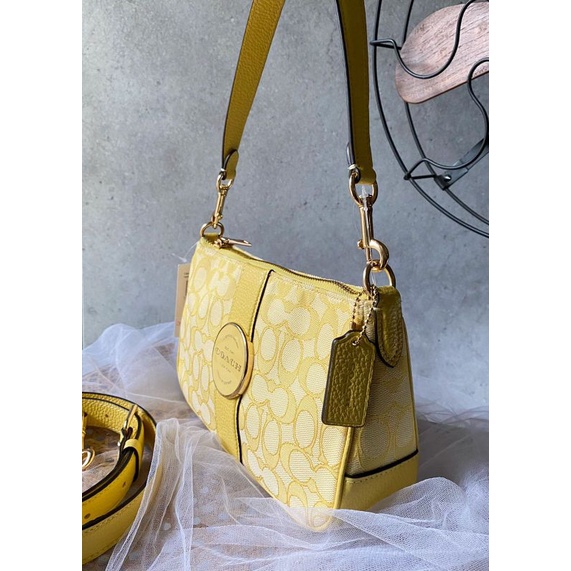 Tas Coach Authentic Original C8306 Jacquard Lonnie Baguette Retro Yellow i
