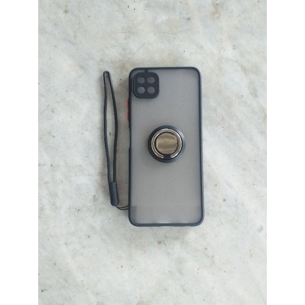 Case Samsung A22 4G - A22 5G Aero Ring - Lanyard - Strap Tali Silikon - Karakter - 3D Karakter