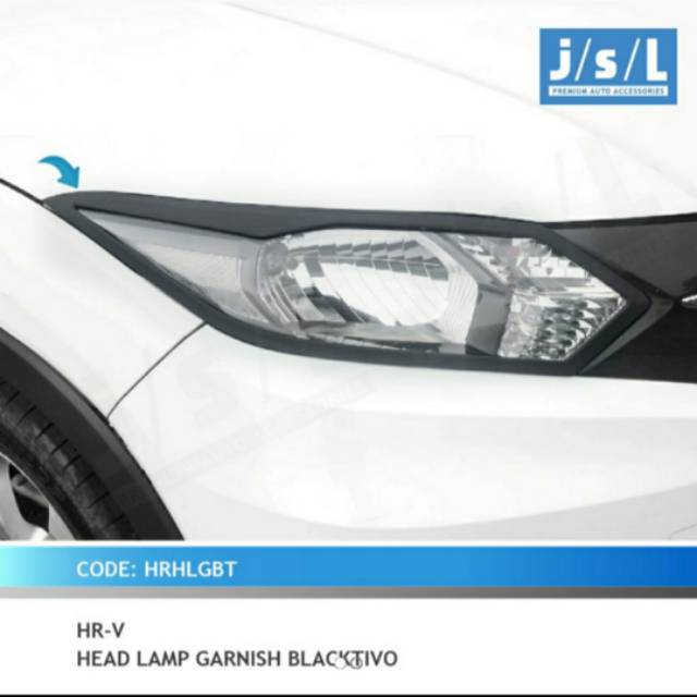 Garnish lampu depan Honda HRV hitam dop / head lamp garnish blacktivo jsl