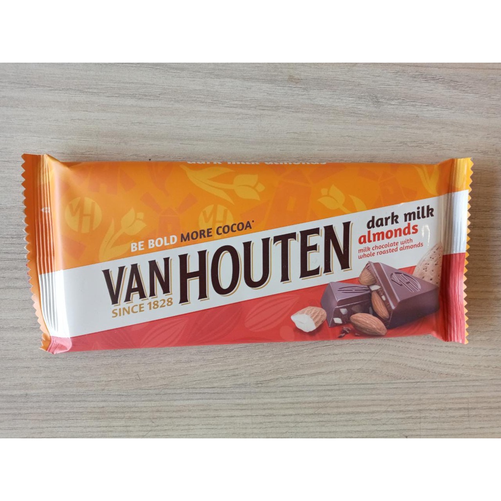 

VAN HOUTEN DARK MILK ALMONDS 140 GR / MILK CHOCOLATE WITH WHOLE ROASTED ALMONDS