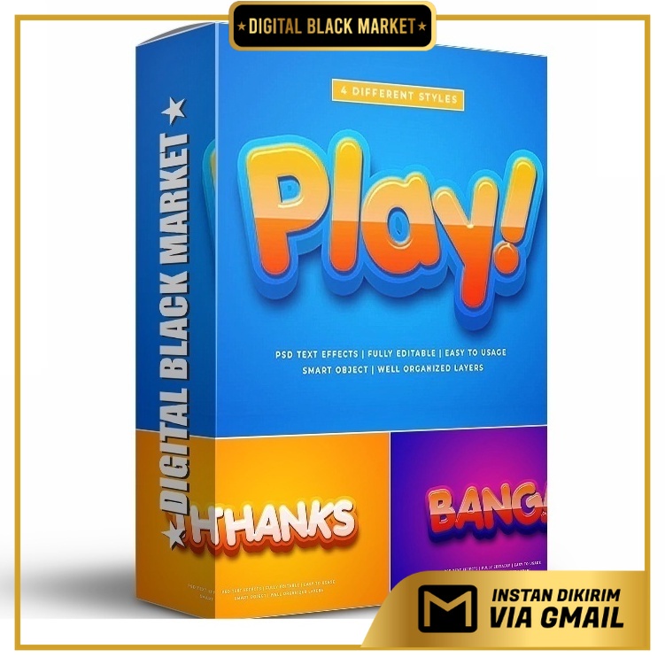 Cartoon Colorful 3d Text Style Effect Mockup - Photoshop