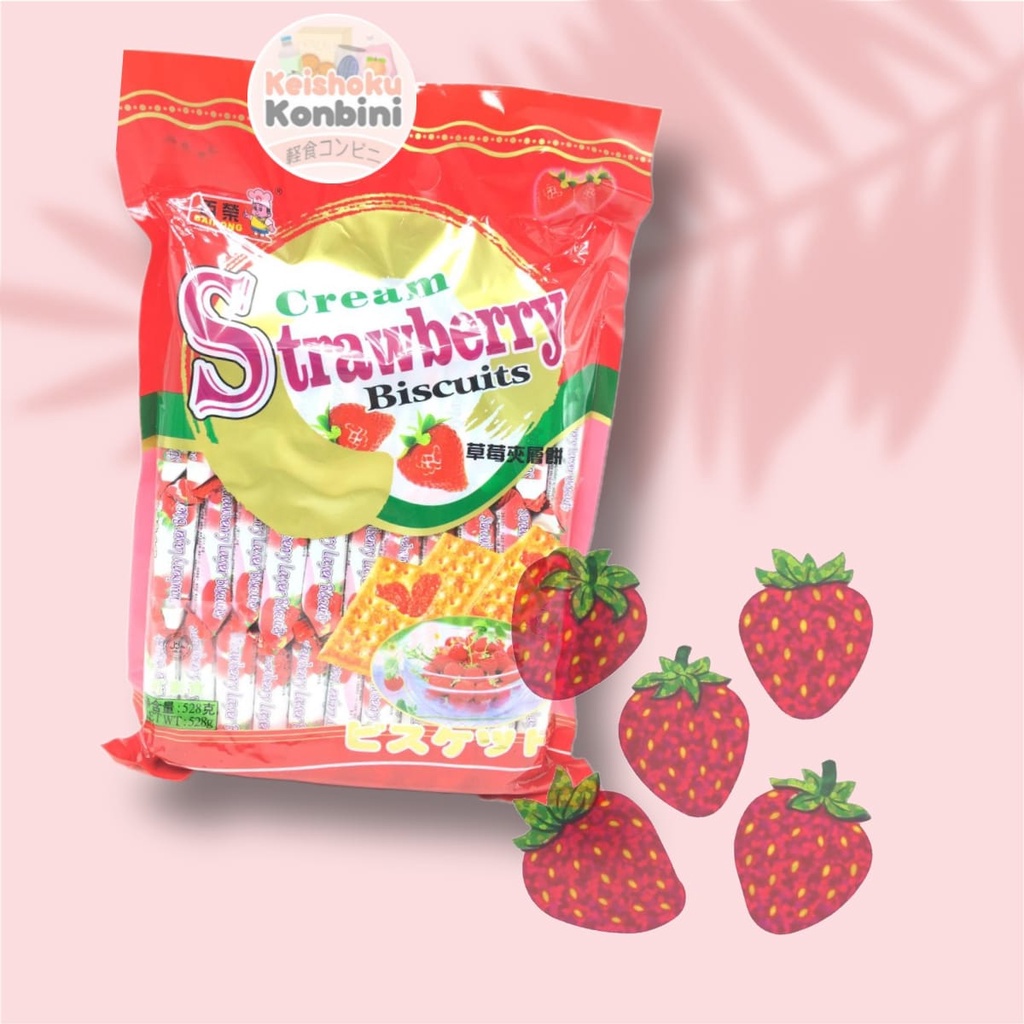 Bairong Strawberry Layer Biscuit / snack impor / biskuit impor / snack / biskuit / makanan ringan / 