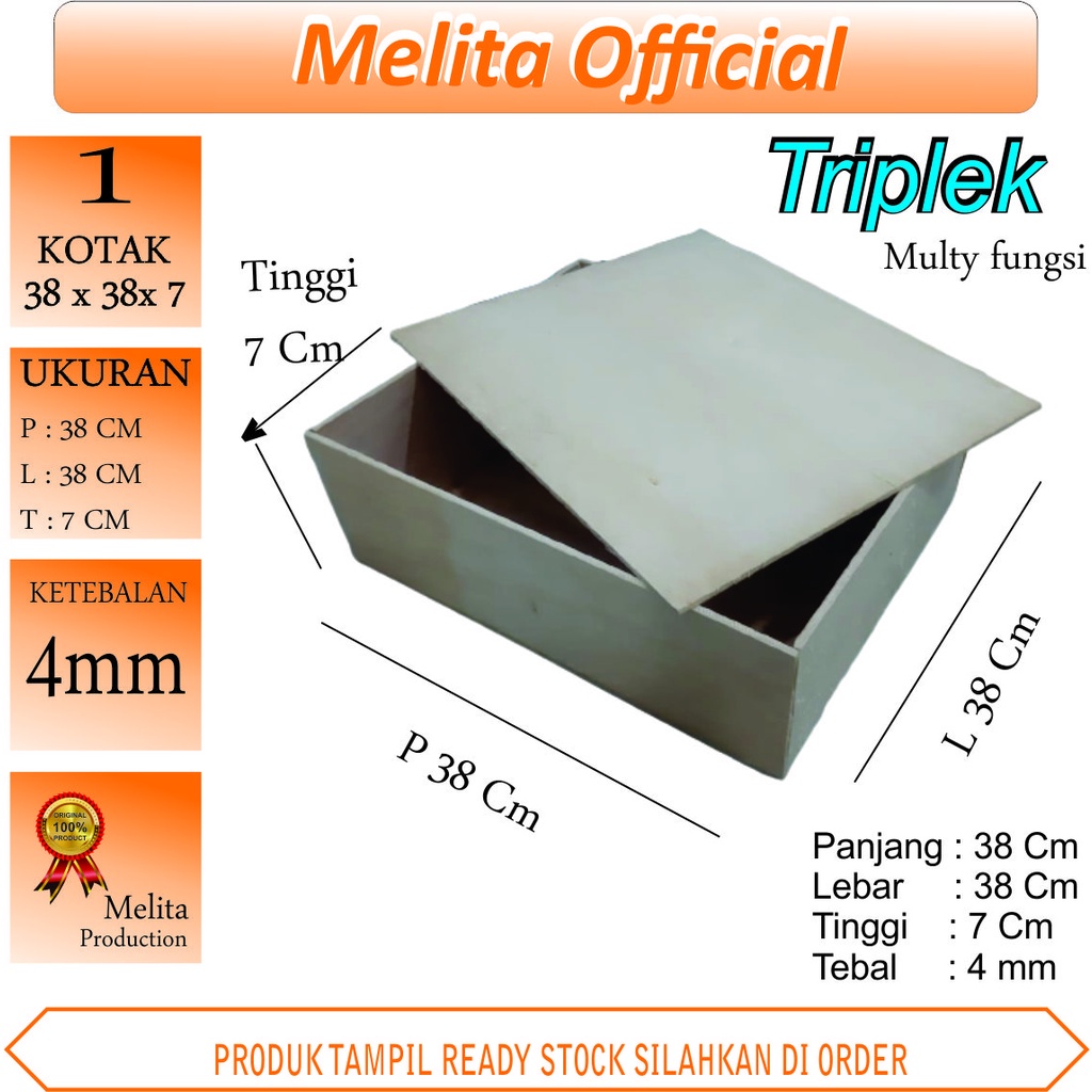 

Kotak 38x38x7 Cm kayu triplek tebal 4mm