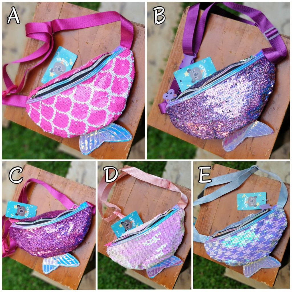 Tas Pinggang Wanita / Waist Bag Wanita / Bumbag Mermaid / Tas Pinggang Anak Perempuan / Sequin /A105
