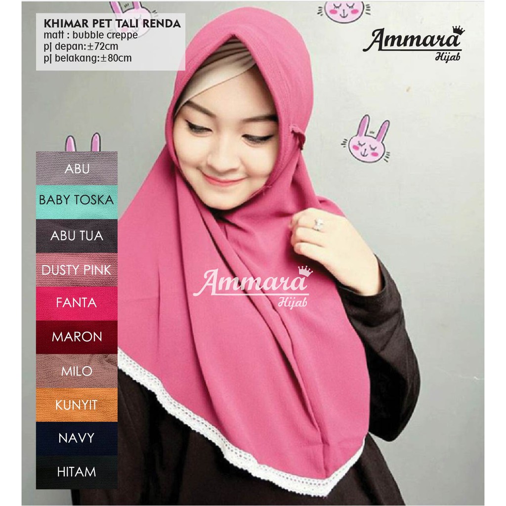 Kerudung Khimar Pet Tali